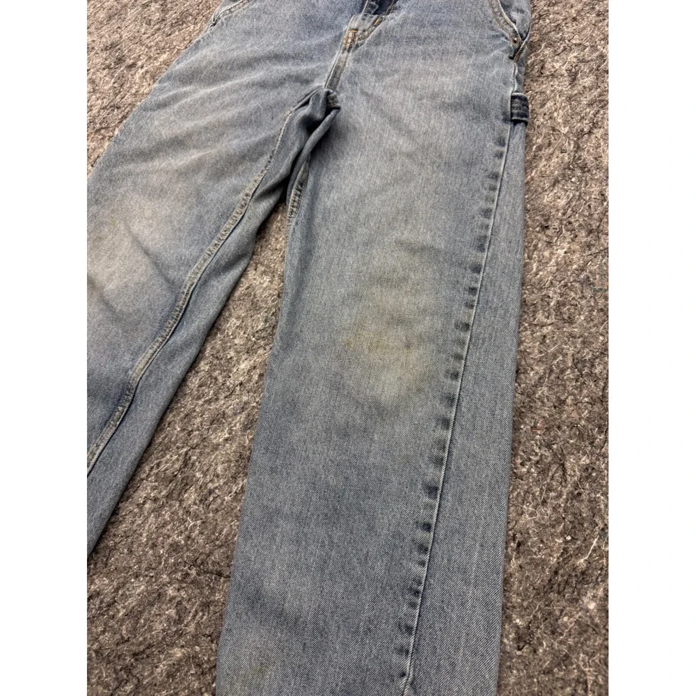 Old Navy Baggy Carpenter Jeans Light Wash Denim Utility Pants Boys Size 12 27x26